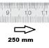 HORIZONTAL FLEXIBLE RULE CLASS II LEFT TO RIGHT 250 MM SECTION 13x0,5 MM<BR>REF : RGH96-G2250B050